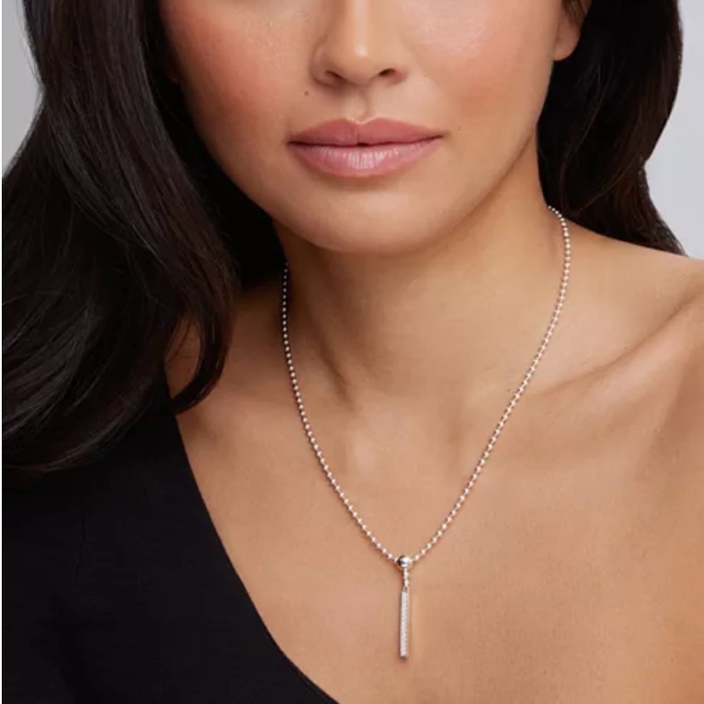 ***PRICE DROP*** LAGOS Sterling Silver Caviar Stick Diamond Pendant Necklace
